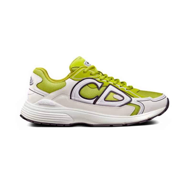 DIOR B30 SNEAKER YELLOW MESH AND WHITE TECHNICAL FABRIC - CD87
