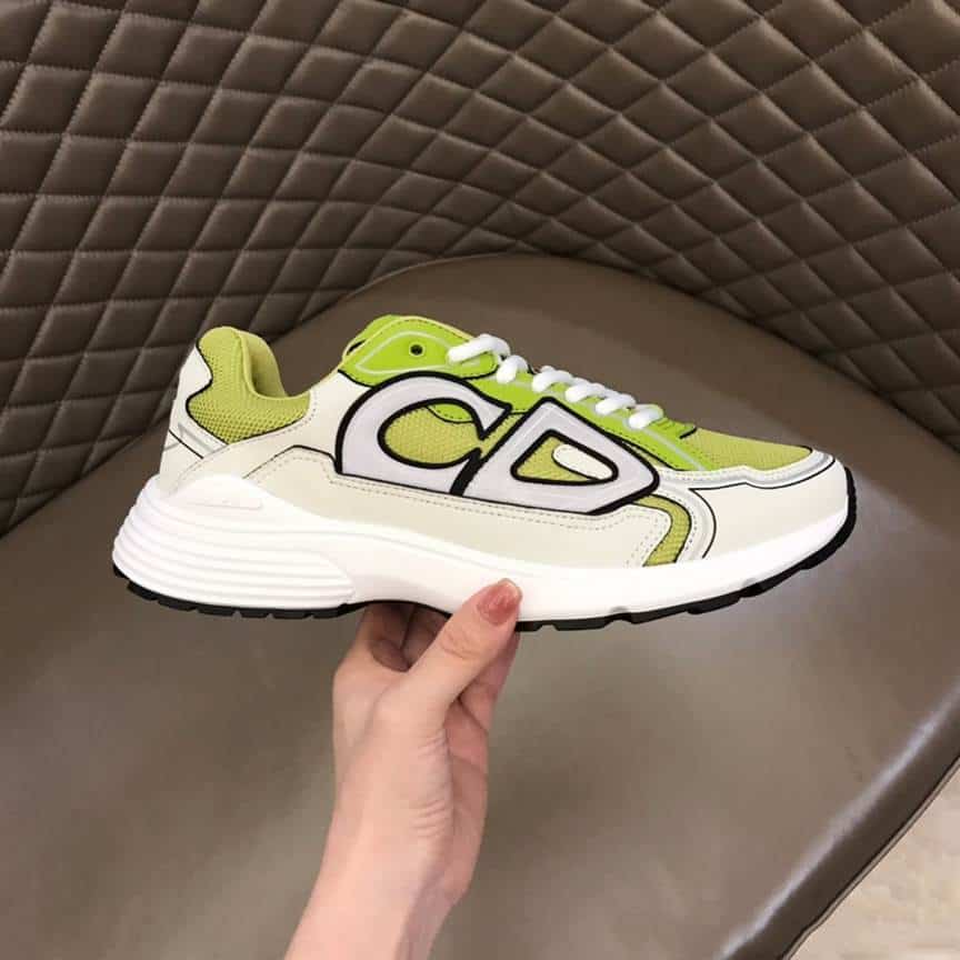 DIOR B30 SNEAKER YELLOW MESH AND WHITE TECHNICAL FABRIC - CD87