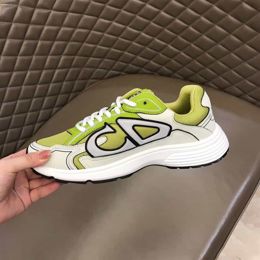 DIOR B30 SNEAKER YELLOW MESH AND WHITE TECHNICAL FABRIC - CD87