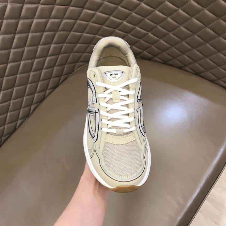 DIOR B30 SNEAKERS CREAM MESH AND TECHNICAL FABRIC - CD89