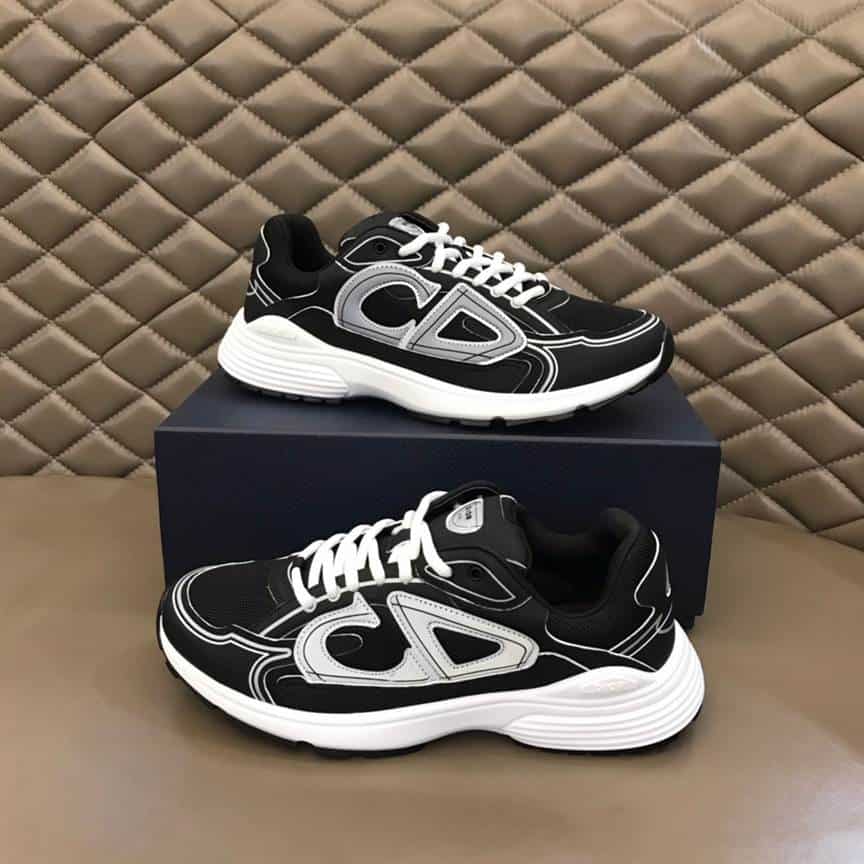 DIOR B30 SNEAKERS BLACK MESH AND TECHNICAL FABRIC - CD88