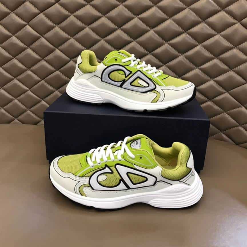 DIOR B30 SNEAKER YELLOW MESH AND WHITE TECHNICAL FABRIC - CD87
