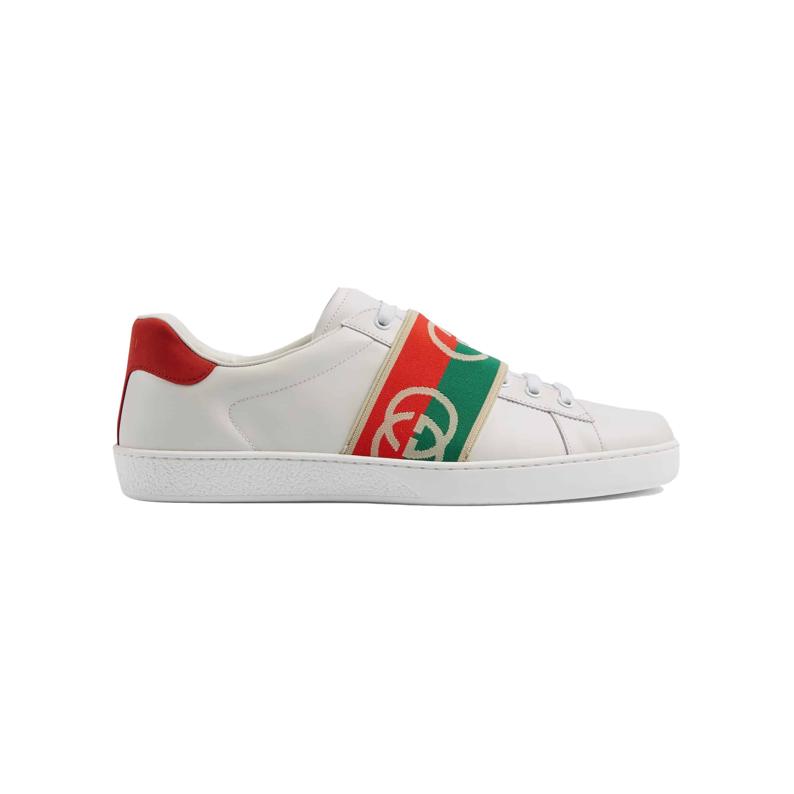 GUCCI MEN'S ACE SNEAKERS WITH ELASTIC WEB - GC213