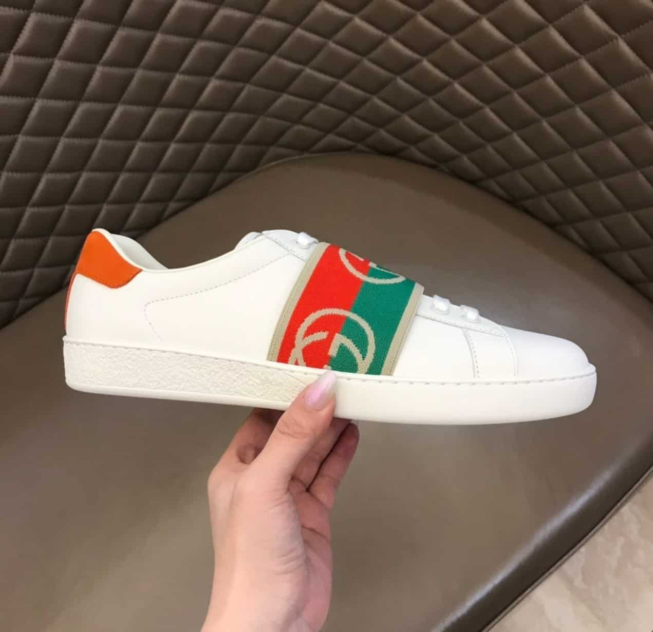 GUCCI MEN'S ACE SNEAKERS WITH ELASTIC WEB - GC213