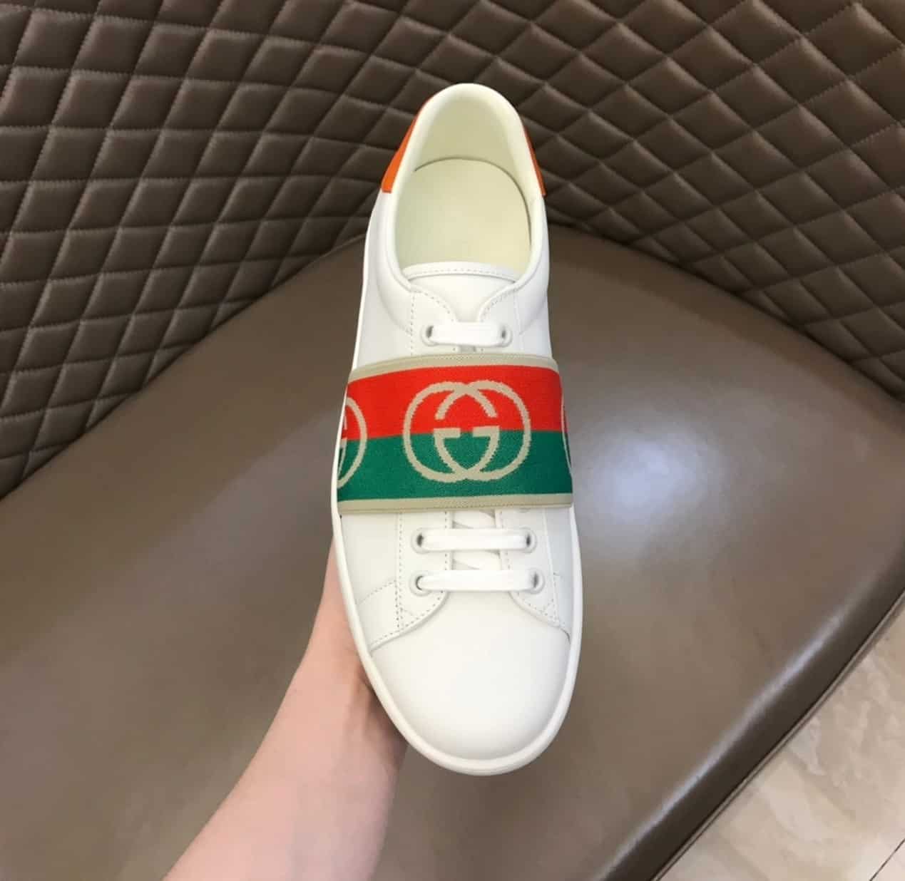 GUCCI MEN'S ACE SNEAKERS WITH ELASTIC WEB - GC213