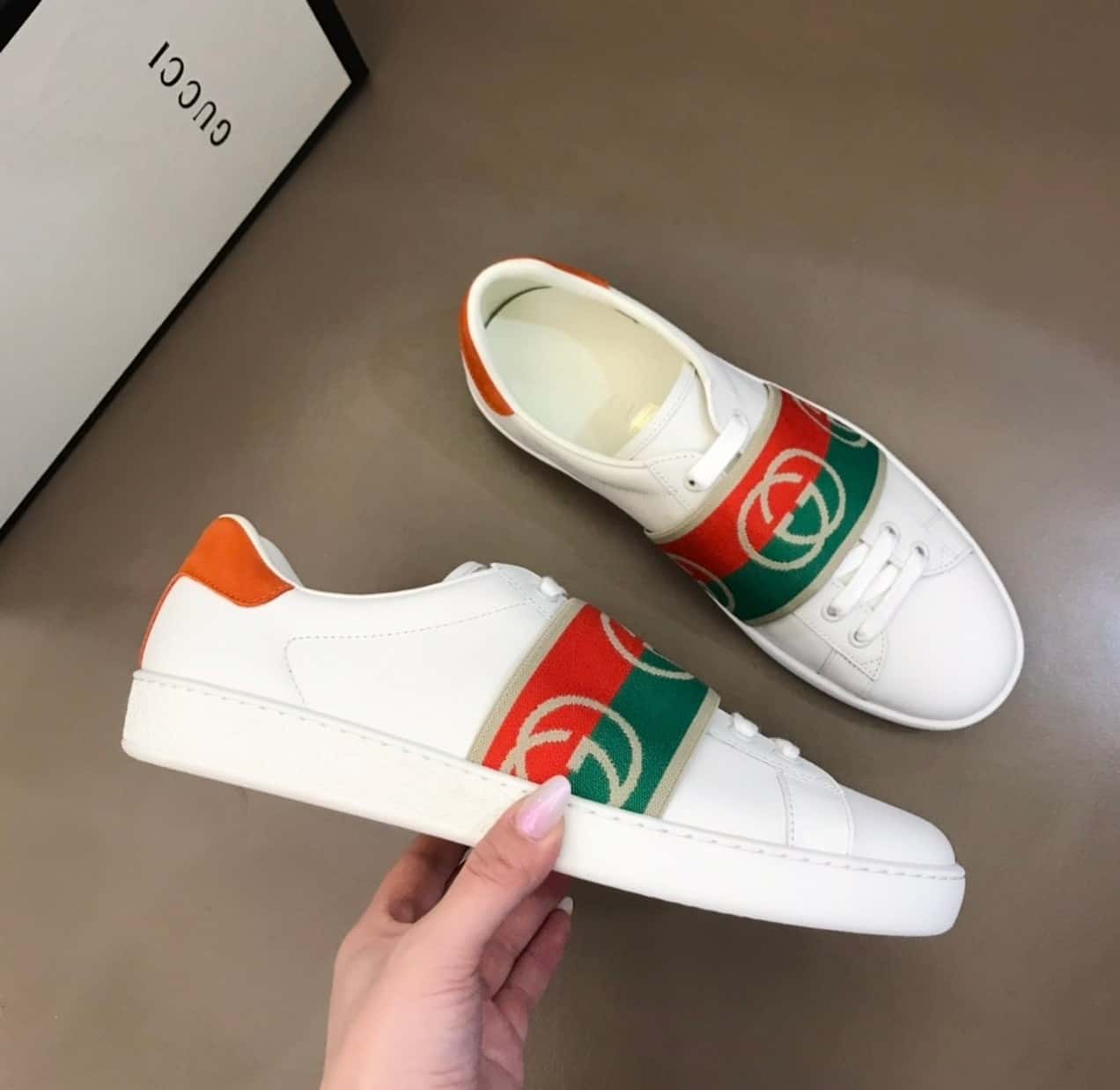 GUCCI MEN'S ACE SNEAKERS WITH ELASTIC WEB - GC213