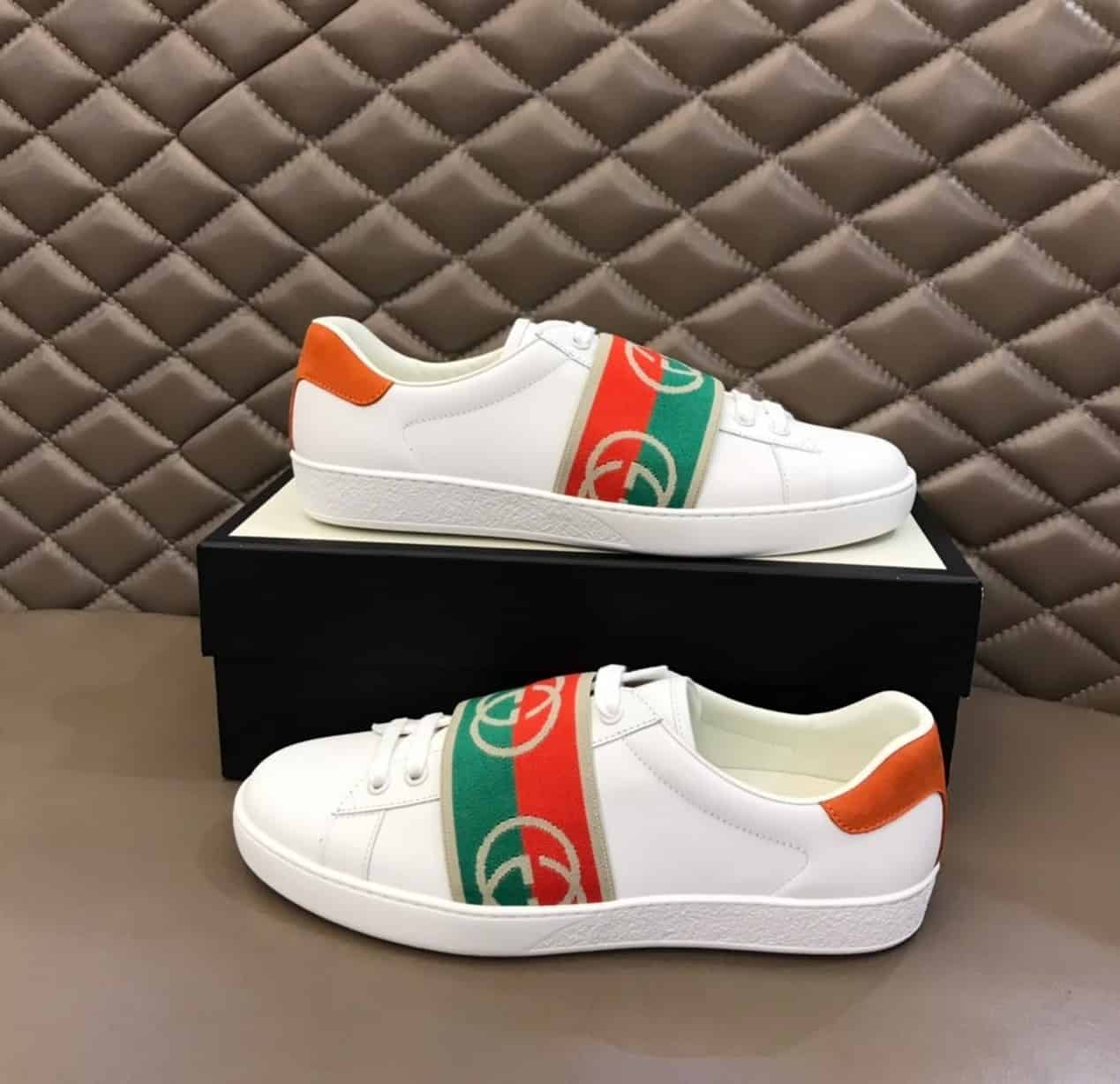 GUCCI MEN'S ACE SNEAKERS WITH ELASTIC WEB - GC213