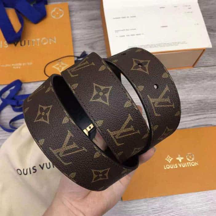 LOUIS VUITTON PYRAMIDE FRAME 40MM REVERSIBLE BELT - B166