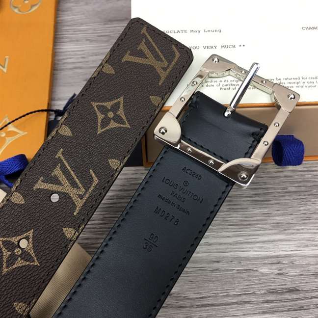 LOUIS VUITTON PYRAMIDE FRAME 40MM REVERSIBLE BELT - B165