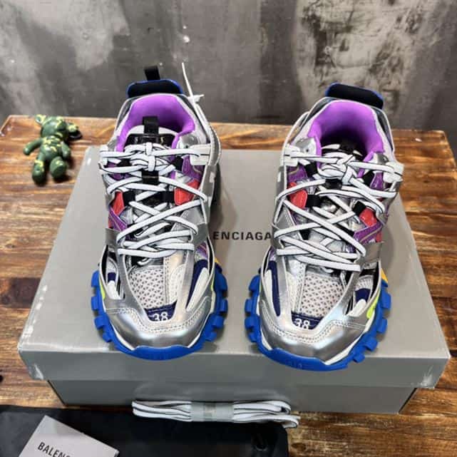 BALENCIAGA MEN'S TRACK TRAINERS IN SILVER - BB208