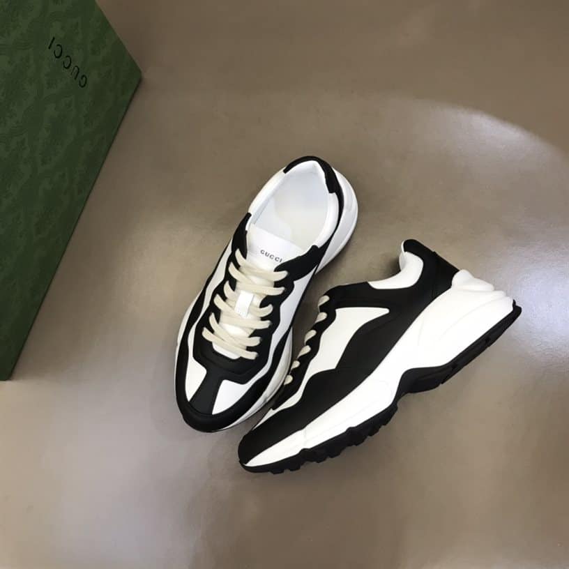 Gucci Rhyton Low Top Sneakers In Black And White – GC124