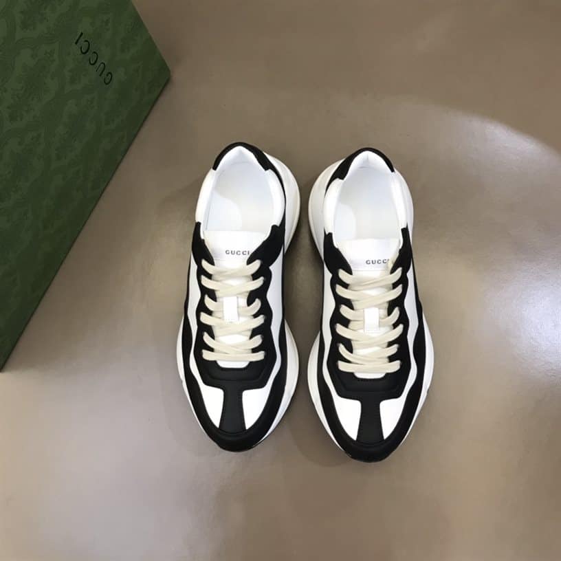 Gucci Rhyton Low Top Sneakers In Black And White – GC124
