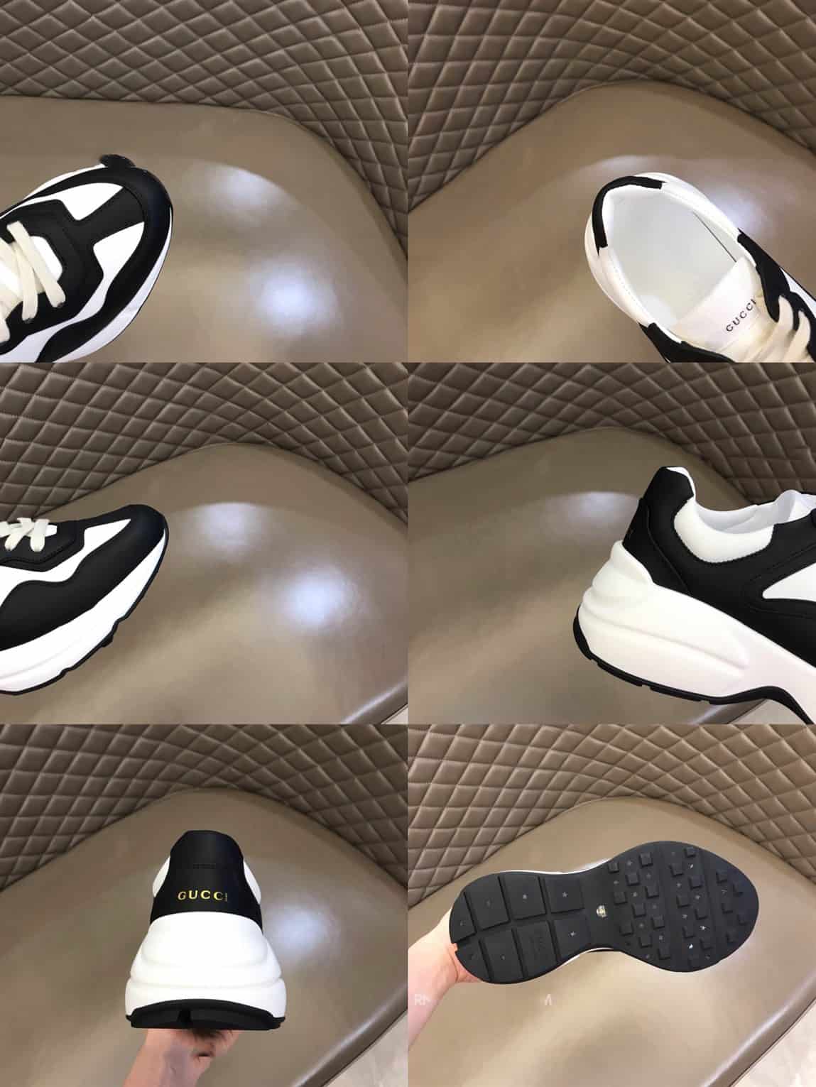 Gucci Rhyton Low Top Sneakers In Black And White – GC124