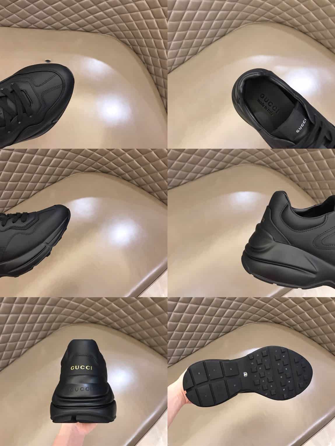 Gucci Rhyton Low Top Sneakers In Black And White – GC125