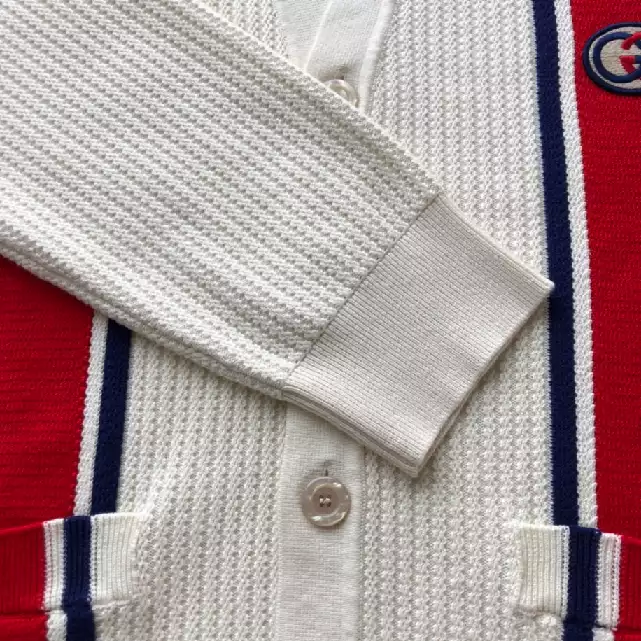 GG Knit Cotton Cardigan with Patch - RJK01