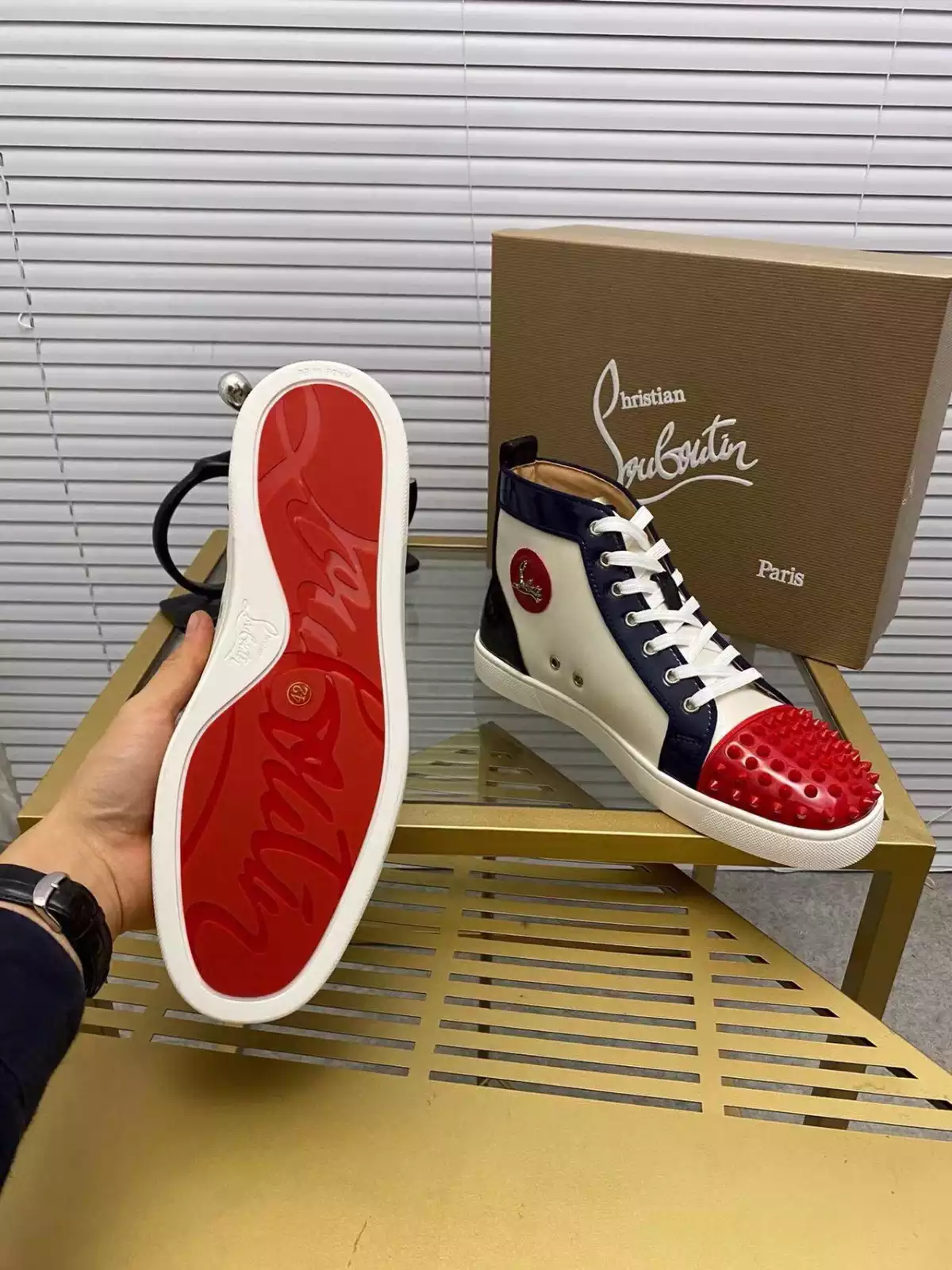 CHRISTIAN LOUBOUTIN HIGH-TOP SNEAKER - CL176