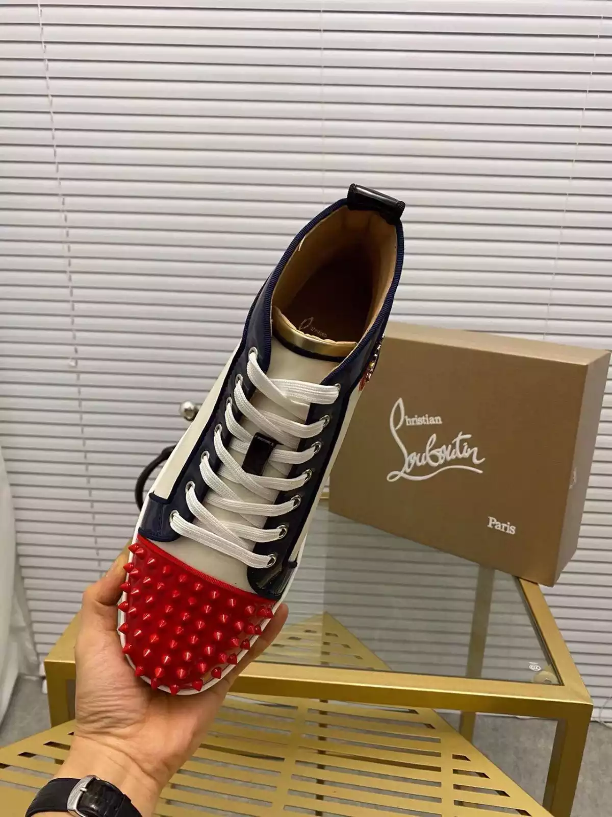 CHRISTIAN LOUBOUTIN HIGH-TOP SNEAKER - CL176