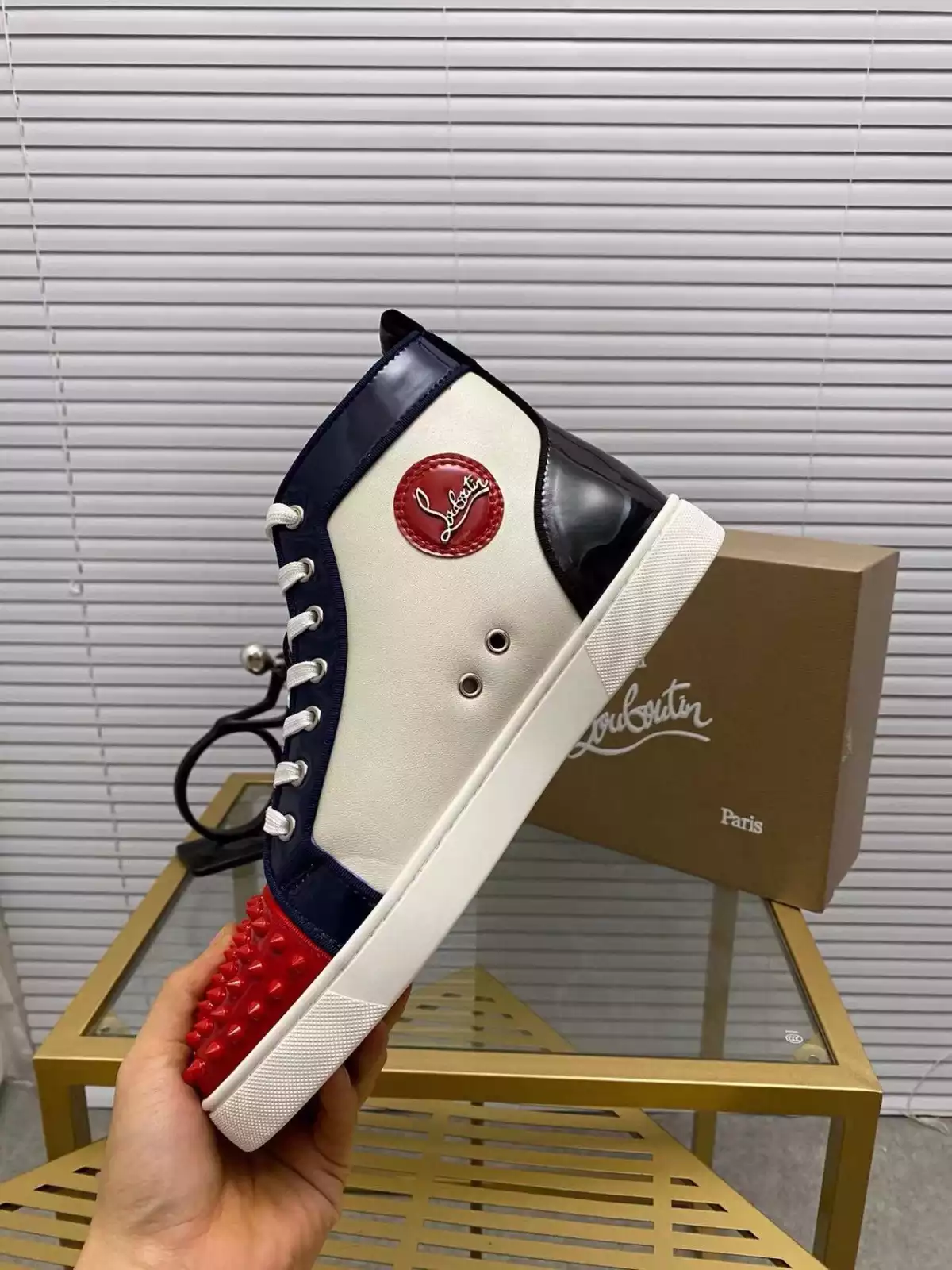 CHRISTIAN LOUBOUTIN HIGH-TOP SNEAKER - CL176