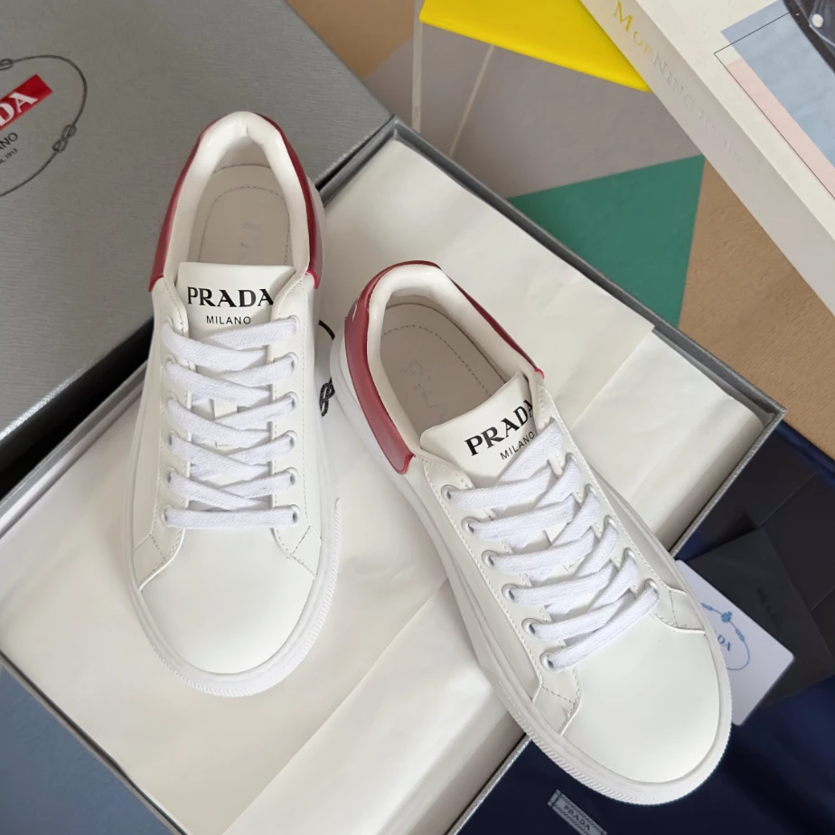 PRADA MACRO RE-NYLON AND BRUSHED LEATHER SNEAKERS - PRD063