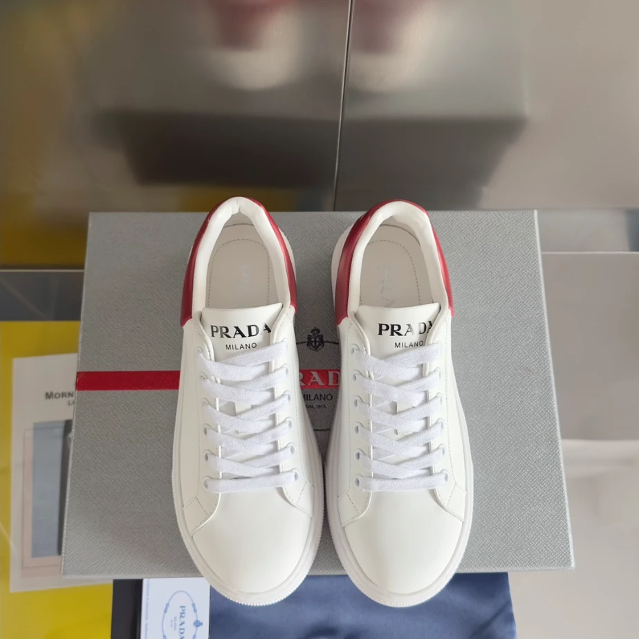 PRADA MACRO RE-NYLON AND BRUSHED LEATHER SNEAKERS - PRD063