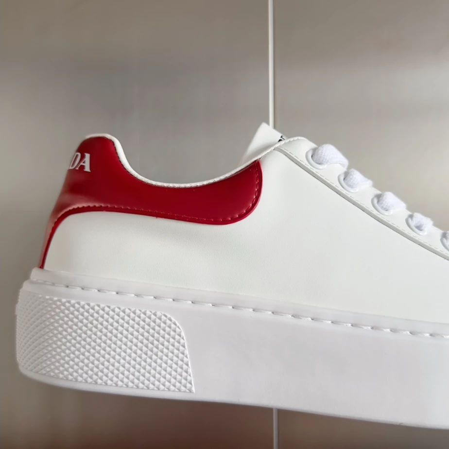 PRADA MACRO RE-NYLON AND BRUSHED LEATHER SNEAKERS - PRD063