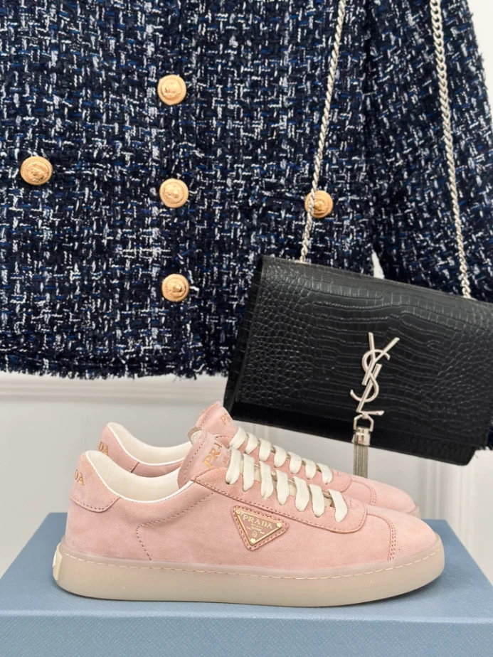 PRADA SUEDE SNEAKERS ALABASTER PINK - PRD081