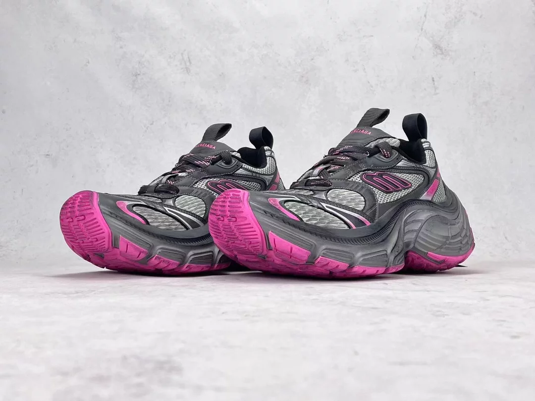 BALENCIAGA WOMEN'S 10XL SNEAKER IN GREY/PINK/BLACK - BB275