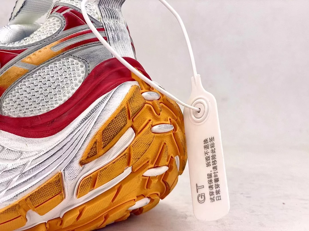 BALENCIAGA WOMEN'S 10XL SNEAKER IN WHITE/RED/ORANGE - BB276