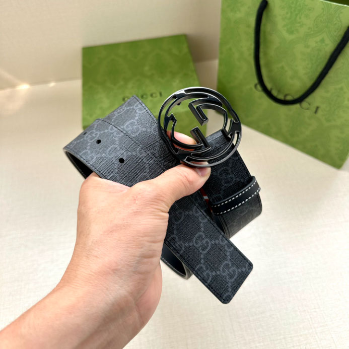 GUCCI BELT WITH INTERLOCKING G BUCKLE 3.8CM - B107