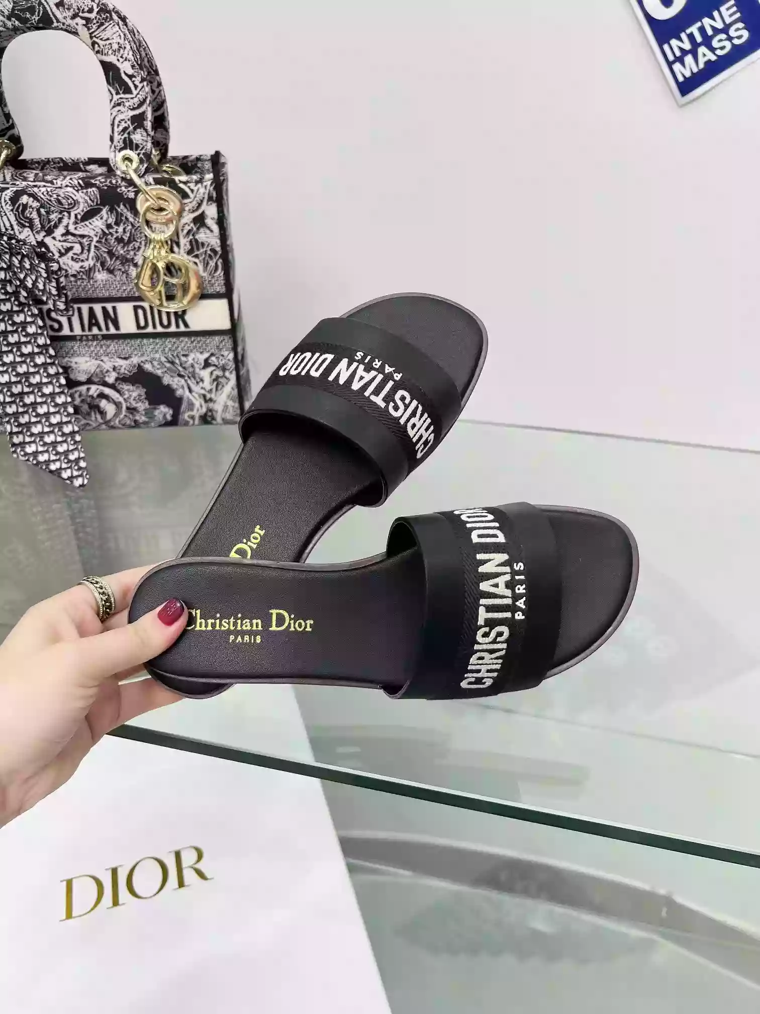Dior Dway Heeled Slide Black - SDD010