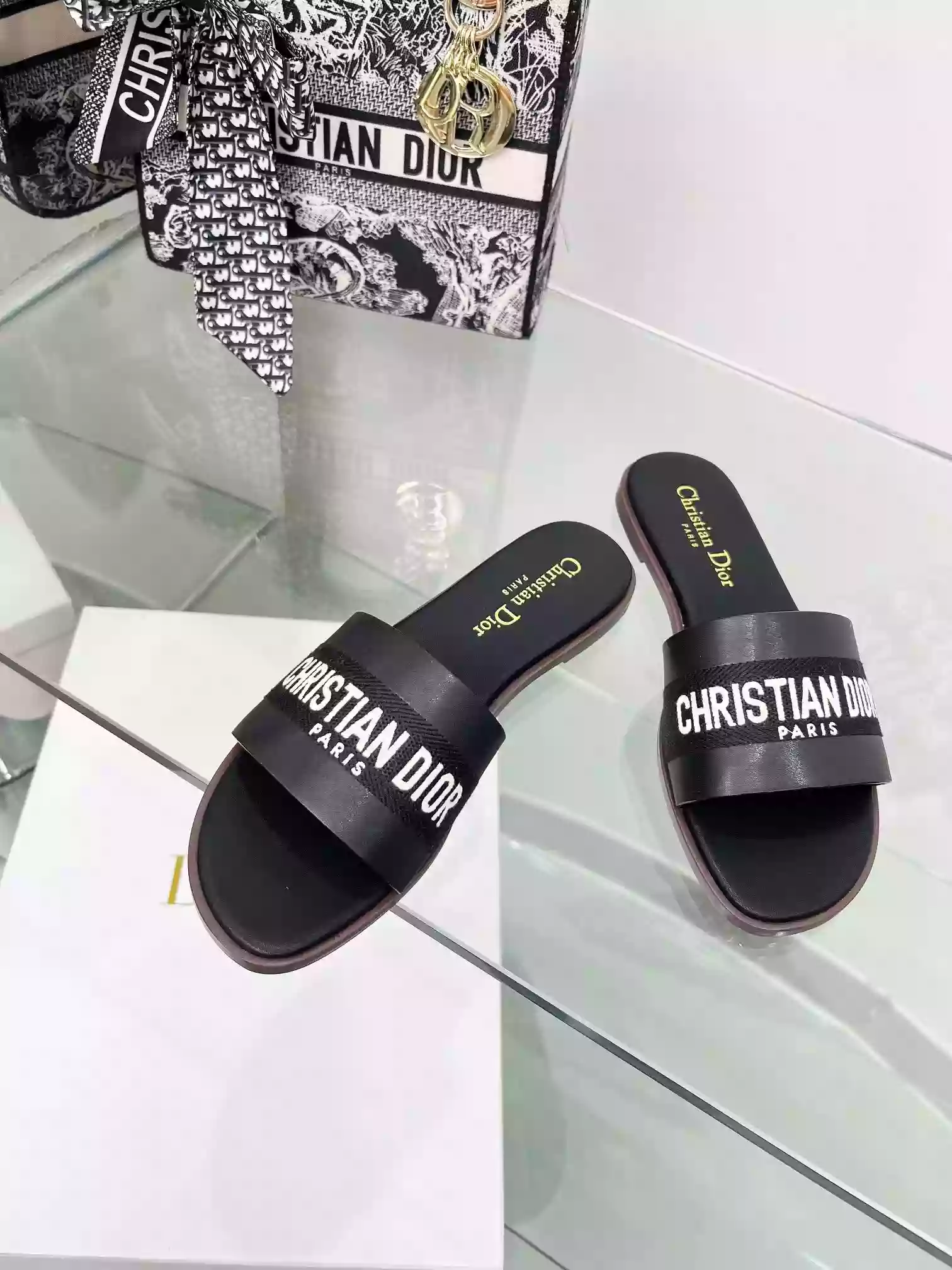 Dior Dway Heeled Slide Black - SDD010