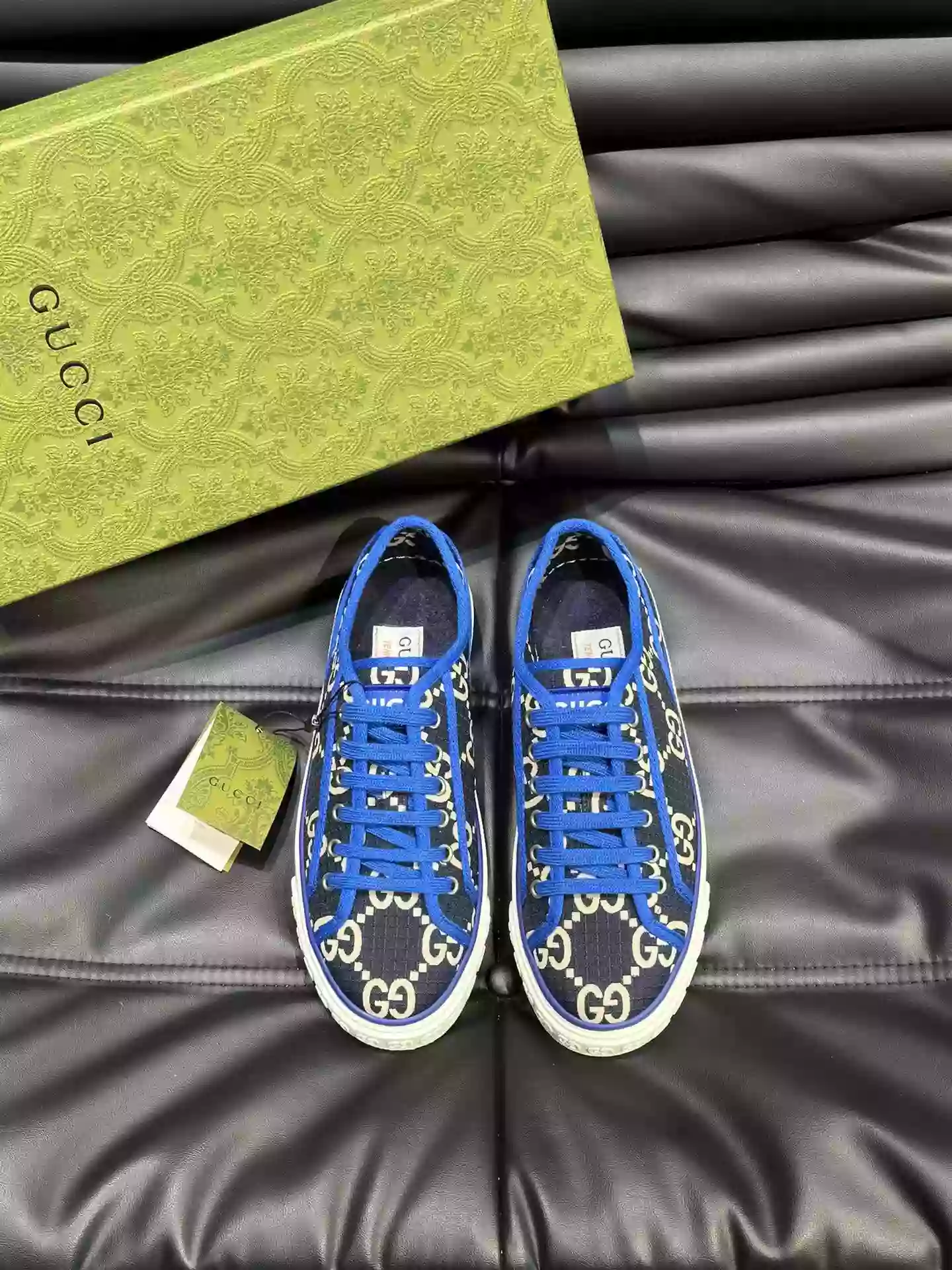 GUCCI TENNIS 1977 SHOES SNEAKERS IN BEIGE/BLUE - GC281