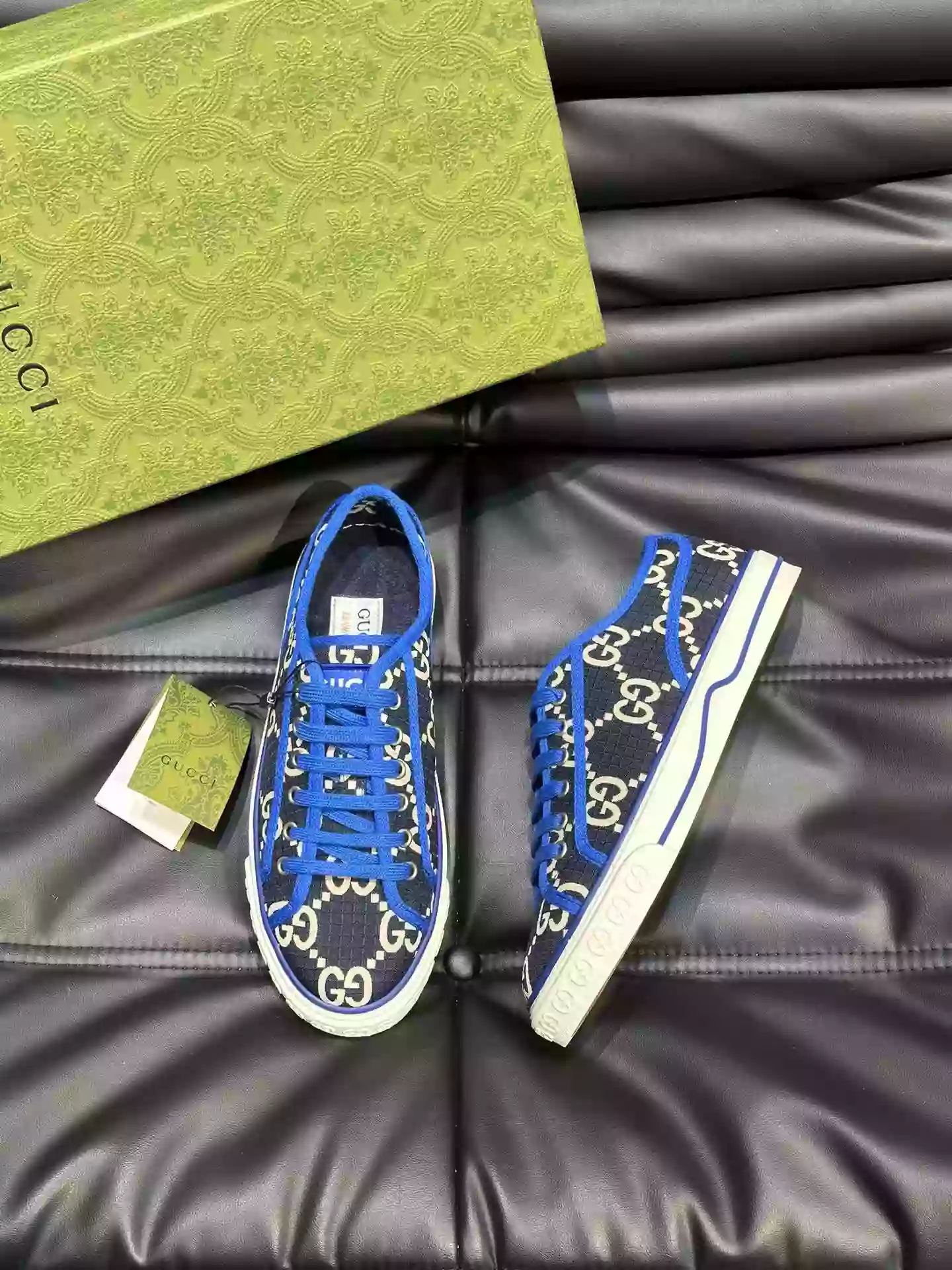 GUCCI TENNIS 1977 SHOES SNEAKERS IN BEIGE/BLUE - GC281