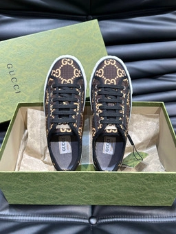 GUCCI TENNIS 1977 SHOES SNEAKERS IN EBONY/BEIGE - GC279