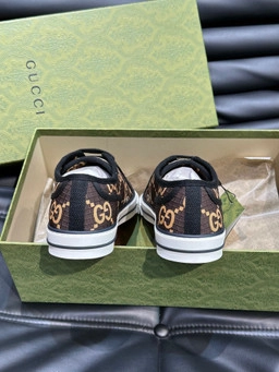 GUCCI TENNIS 1977 SHOES SNEAKERS IN EBONY/BEIGE - GC279