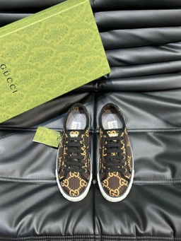 GUCCI TENNIS 1977 SHOES SNEAKERS IN EBONY/BEIGE - GC279